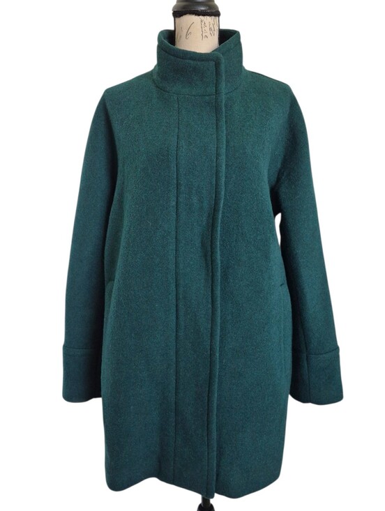 J. Crew Jackets & Blazers - J. Crew factory Womens Green wool blend city coat 14 classic Preppy winter